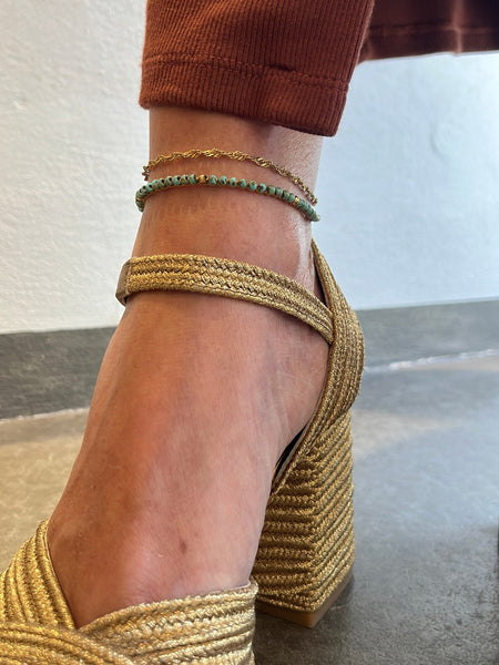 Cavigliera uncinetto vari colori con balls dorate