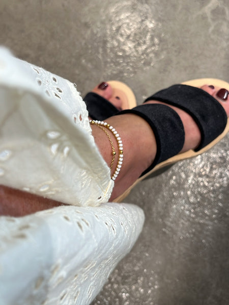 Cavigliera uncinetto vari colori con balls dorate