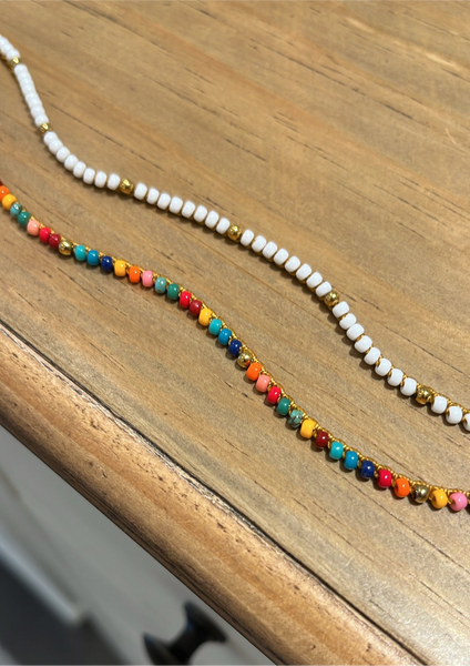 Cavigliera uncinetto vari colori con balls dorate