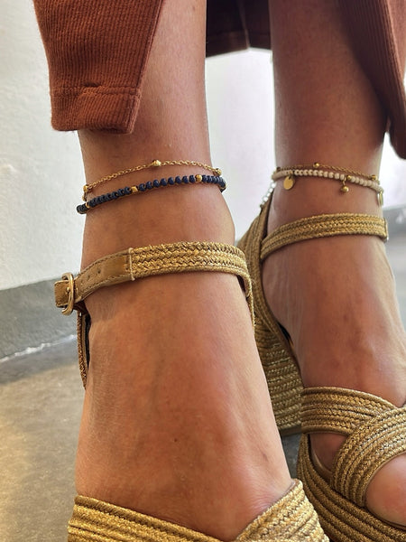 Cavigliera uncinetto vari colori con balls dorate