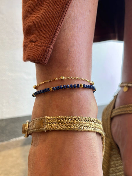 Cavigliera uncinetto vari colori con balls dorate