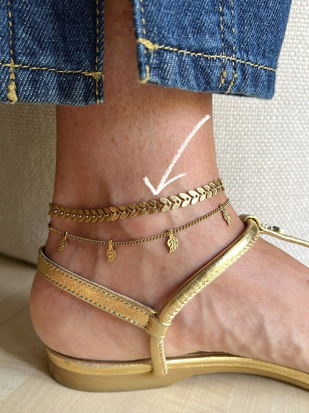 Cavigliera acciaio foglioline