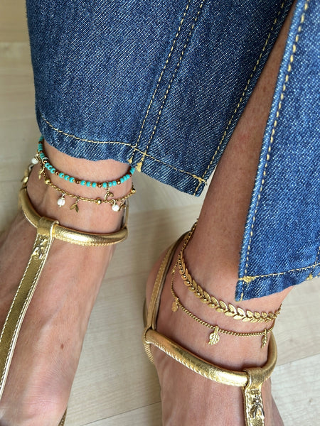 Cavigliera acciaio foglioline