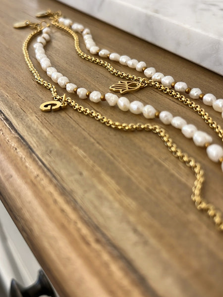 Braccialetto doppio perle di fiume