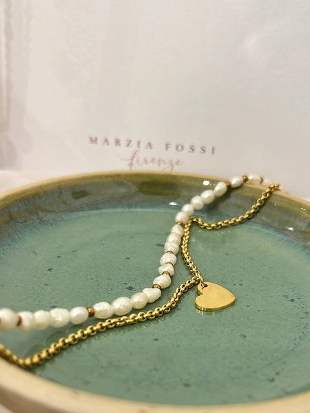 Braccialetto doppio perle di fiume