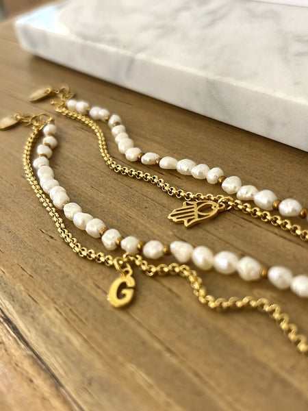 Braccialetto doppio perle di fiume