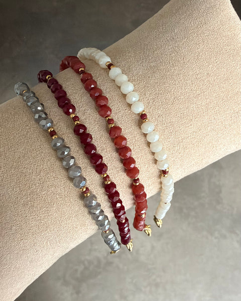 Braccialetti bordeaux mattone grigio bianco burro