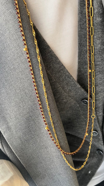 Collana Chocolate con balls dorate