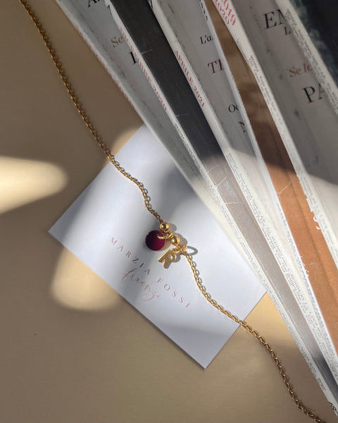 Collana Candy iniziale e balls dorate