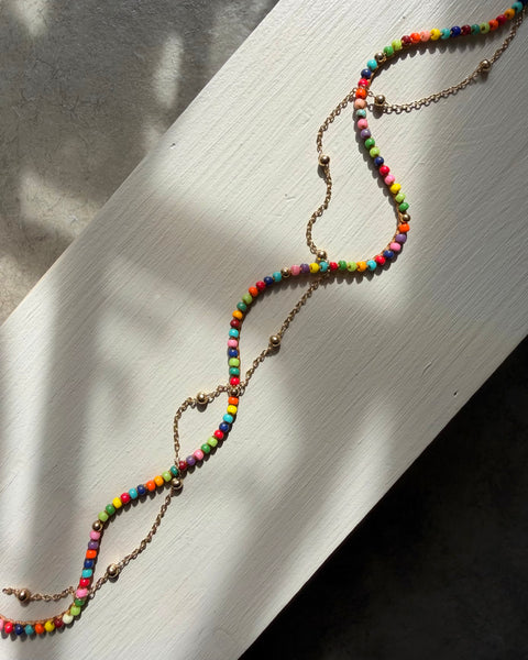 Girocollo microperline multicolor