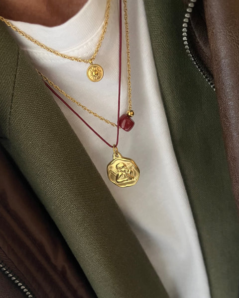 Collana minimal burgundy