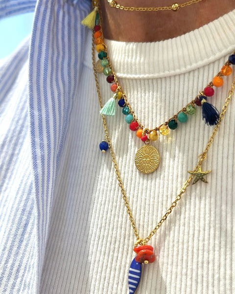Girocollo multicolor con charms