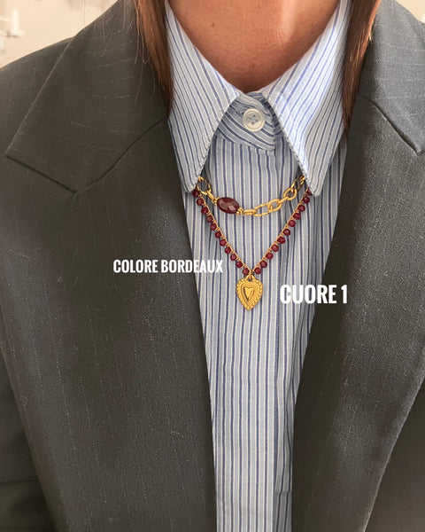Collana uncinetto con Cuore sacro