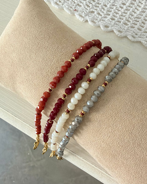 Braccialetti bordeaux mattone grigio bianco burro