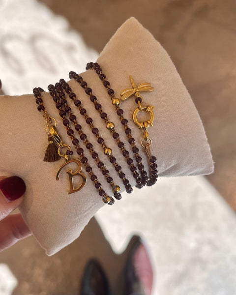 Collana Chocolate con balls dorate