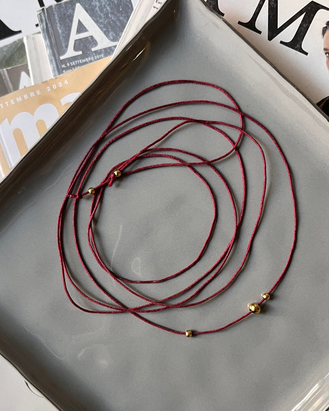 Girocollo choker cordoncino + balls dorate