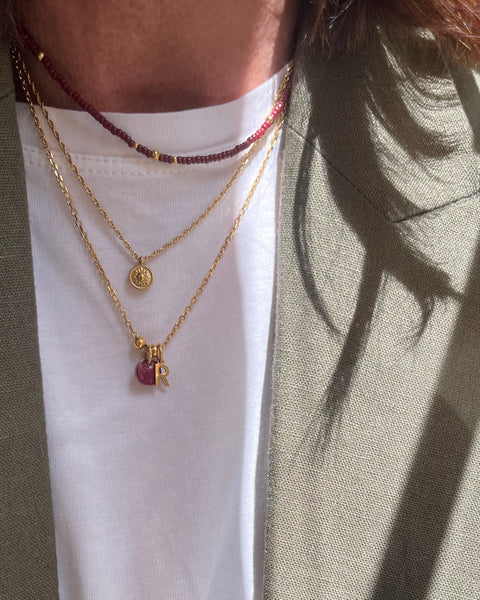 Collana Candy iniziale e balls dorate