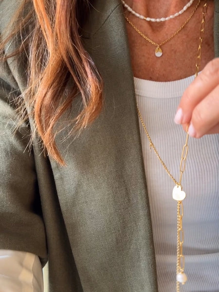 Collana perla e cuore