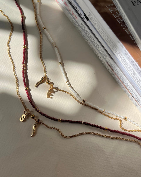 Girocolli Mini mini doppi + corno portafortuna e iniziale