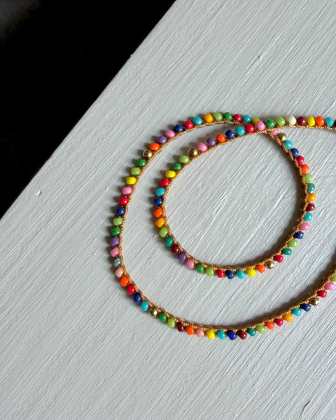 Girocollo microperline multicolor