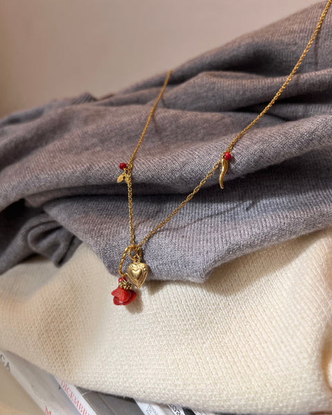 Collana corallo amore e fortuna