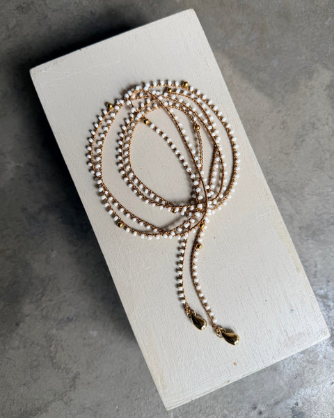 Collana minimal drops bianco burro
