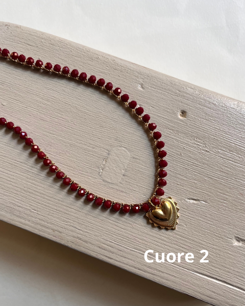 Collana uncinetto con Cuore sacro