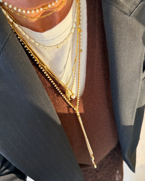 Collana minimal drops bianco burro