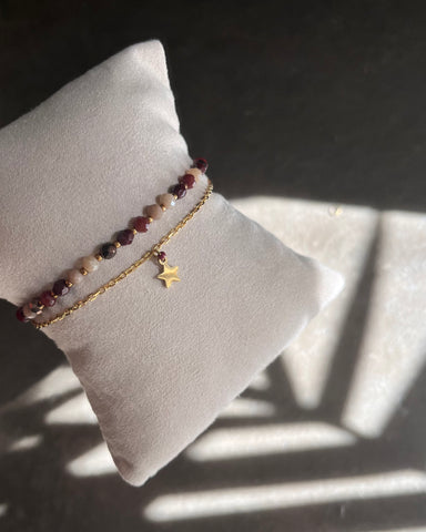 Braccialetto doppio mix di Chocolate brown