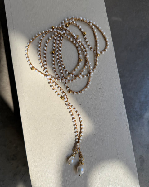 Collana minimal drops perle