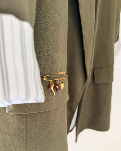 Spilla charms bordeaux