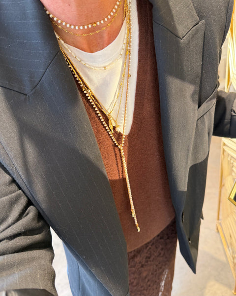Collana minimal drops bianco burro