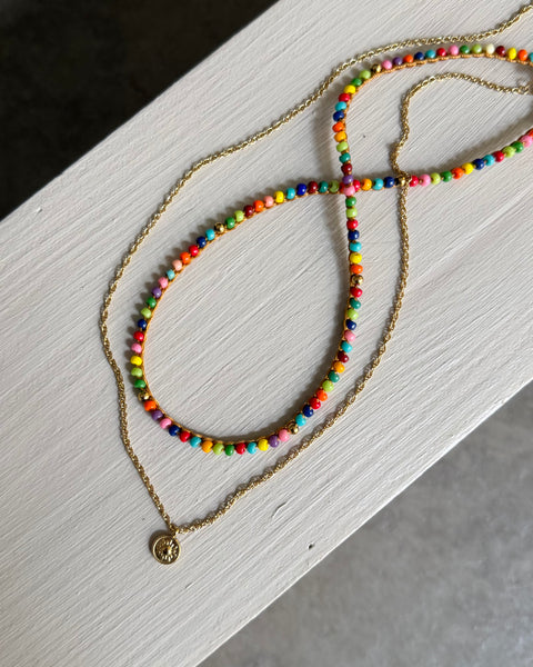Girocollo microperline multicolor