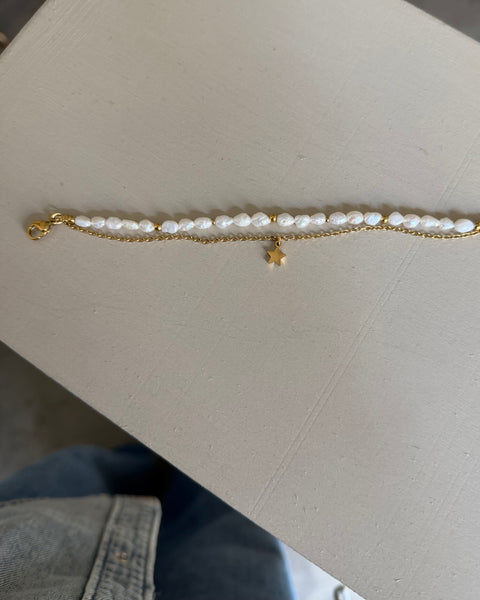 Braccialetto doppio perle di fiume