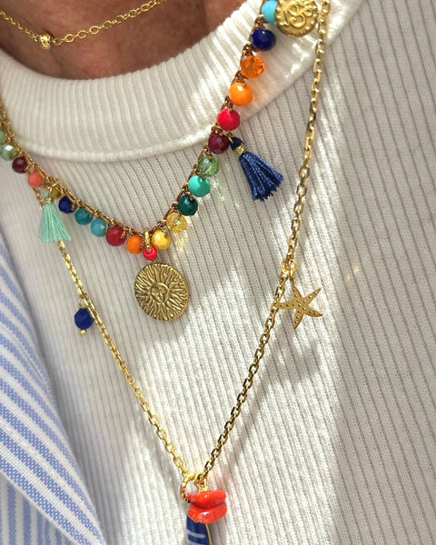 Girocollo multicolor con charms