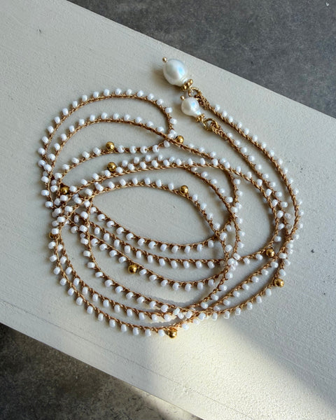 Collana minimal drops perle