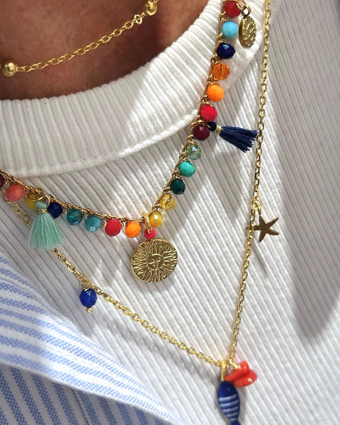 Girocollo multicolor con charms