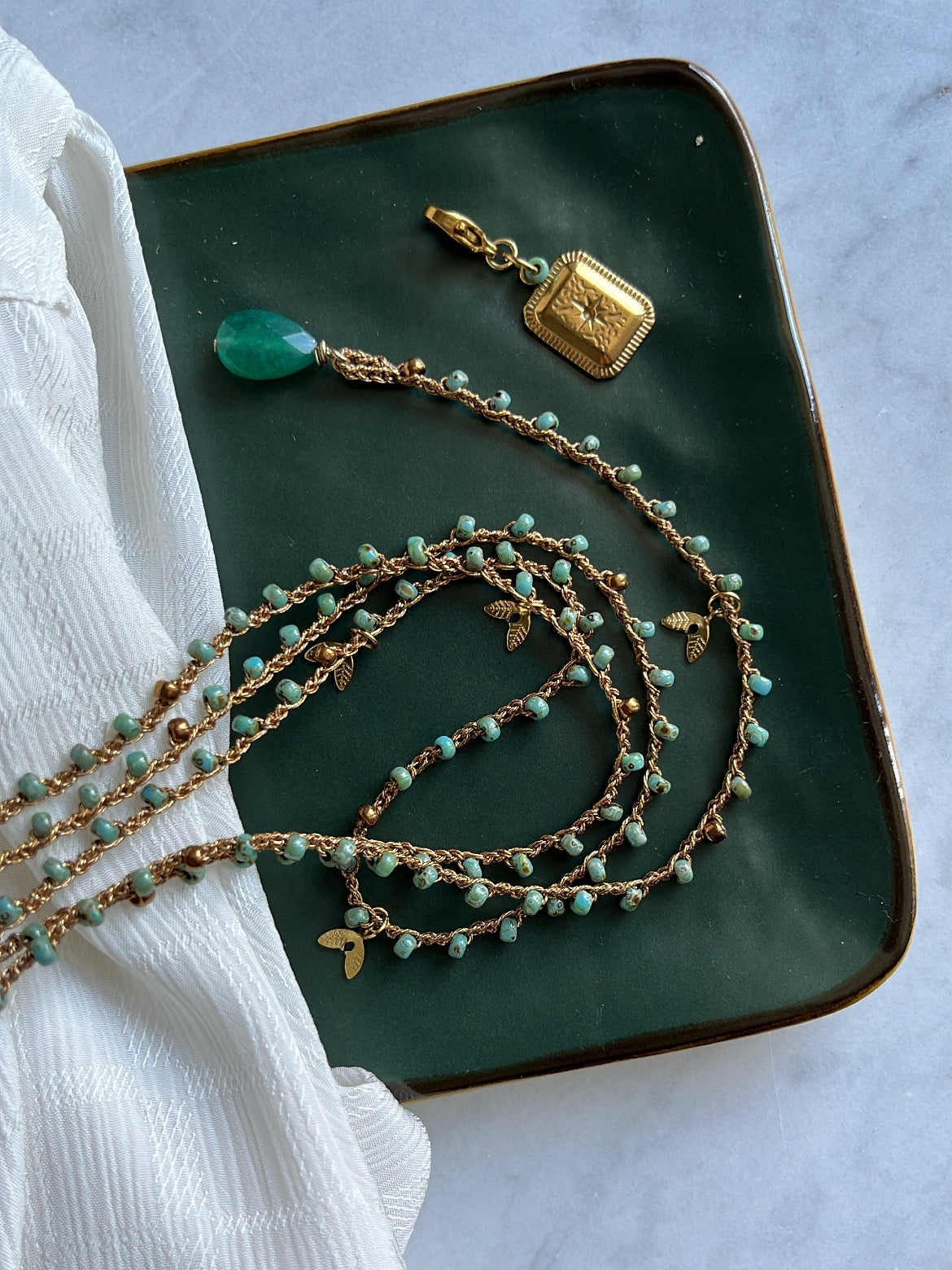 Collana in vetro soffiato, - Bolle Di Vetro Collana in vetro soffiato, - Bolle Di Vetro