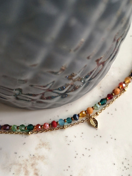 Braccialetti doppi pietre e cristalli con pendenti